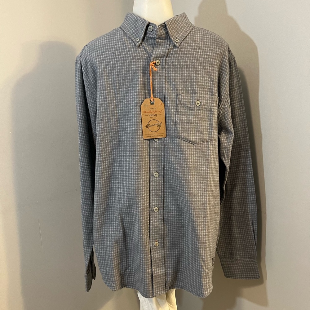 Authentic Original Vintage Style Gray Casual Button Down Shirt